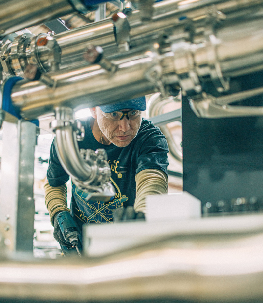 Person working on manufacturing line